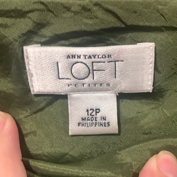 LOFT by Ann Taylor vintage wool blend green lined skirt 12P - Picture 5 of 8